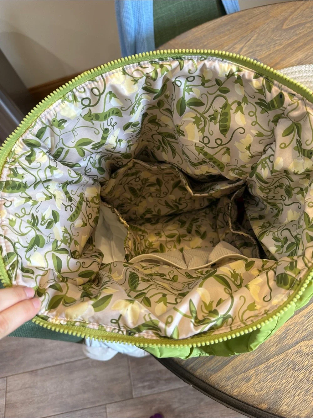 Vera Bradley Quilted Chartreuse Baby Bag Tote